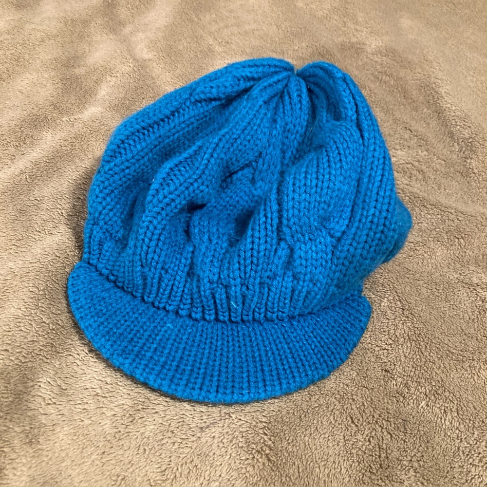 NWOT Betmar New York Vintage 80s 90s Beret Wool Blend Newsboy Knit Blue One Size